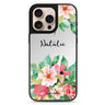 Floral Life personalized name floral design iPhone 16/15/14 Pro Max & Pro mirror case