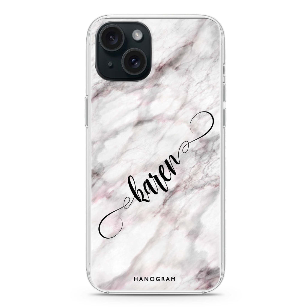 Cursive Name & Marble iPhone Ultra Clear Case