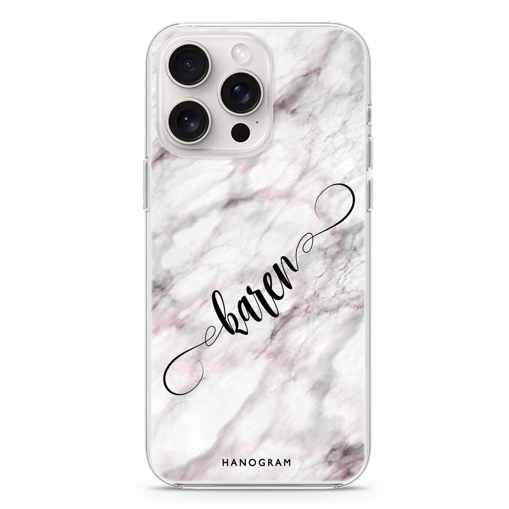 Cursive Name & Marble iPhone Ultra Clear Case