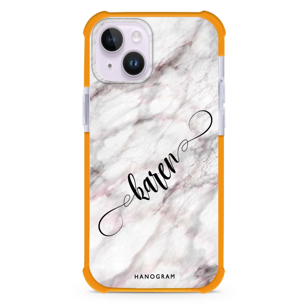Cursive Name & Marble iPhone 15 Plus Ultra Shockproof Case
