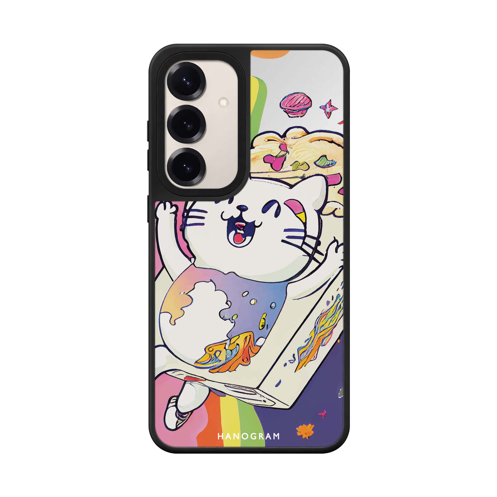 Rainbow Cat Samsung Galaxy mirror case front view