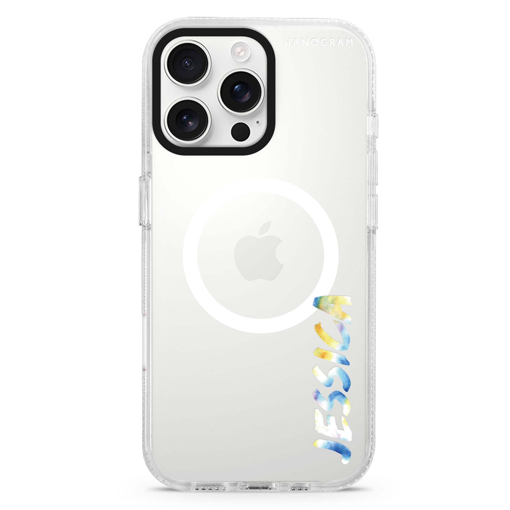#18-3943 Blue Iris II MagSafe Compatible iPhone 16 Pro Ultra Clear Case - Personalized and Stylish Protection