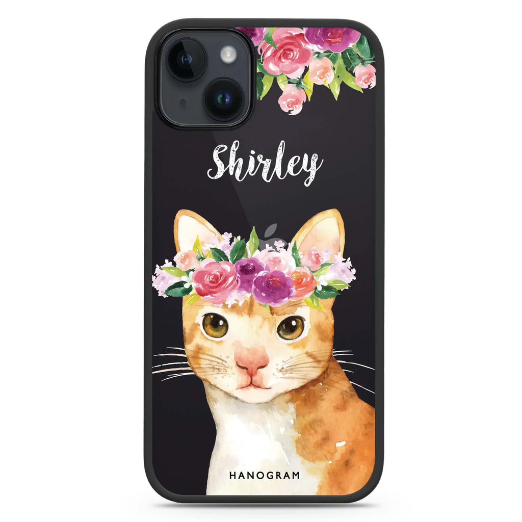 Floral and Cat iPhone 15 Plus Impact Guard Bumper Case