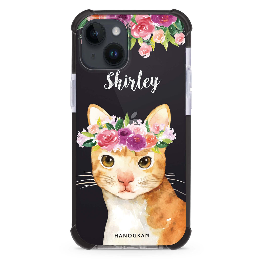 Floral and Cat iPhone 15 Plus Ultra Shockproof Case