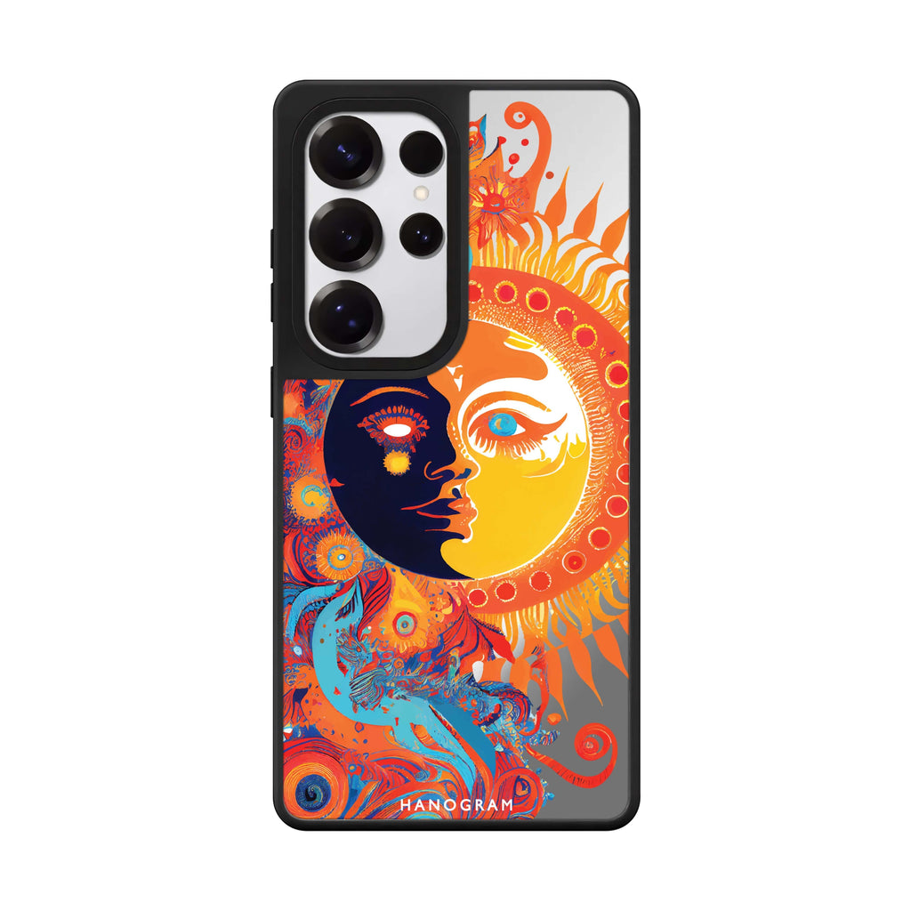 Moon & Sun Samsung Galaxy S25 S24 S23 Ultra mirror case, front view