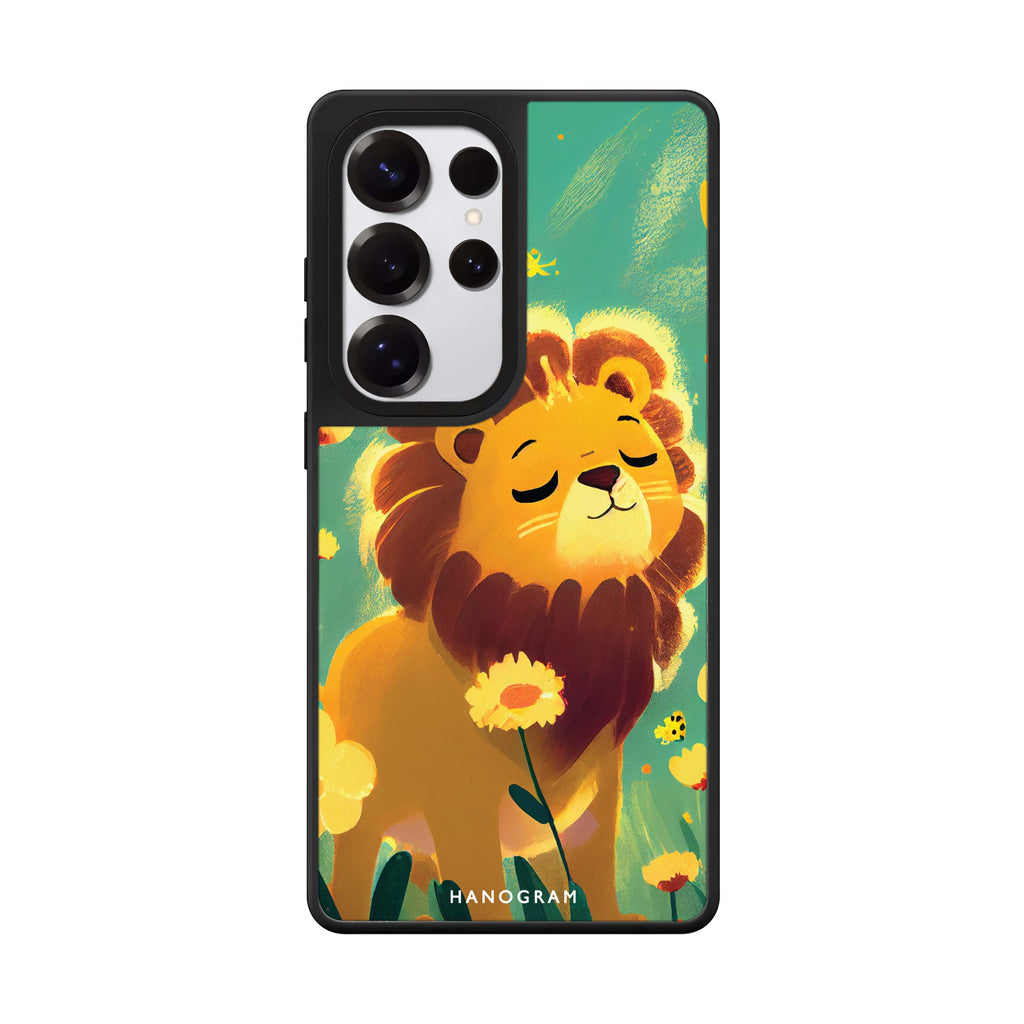Lion In The Garden Samsung Galaxy S25 S24 S23 Ultra mirror case, front view