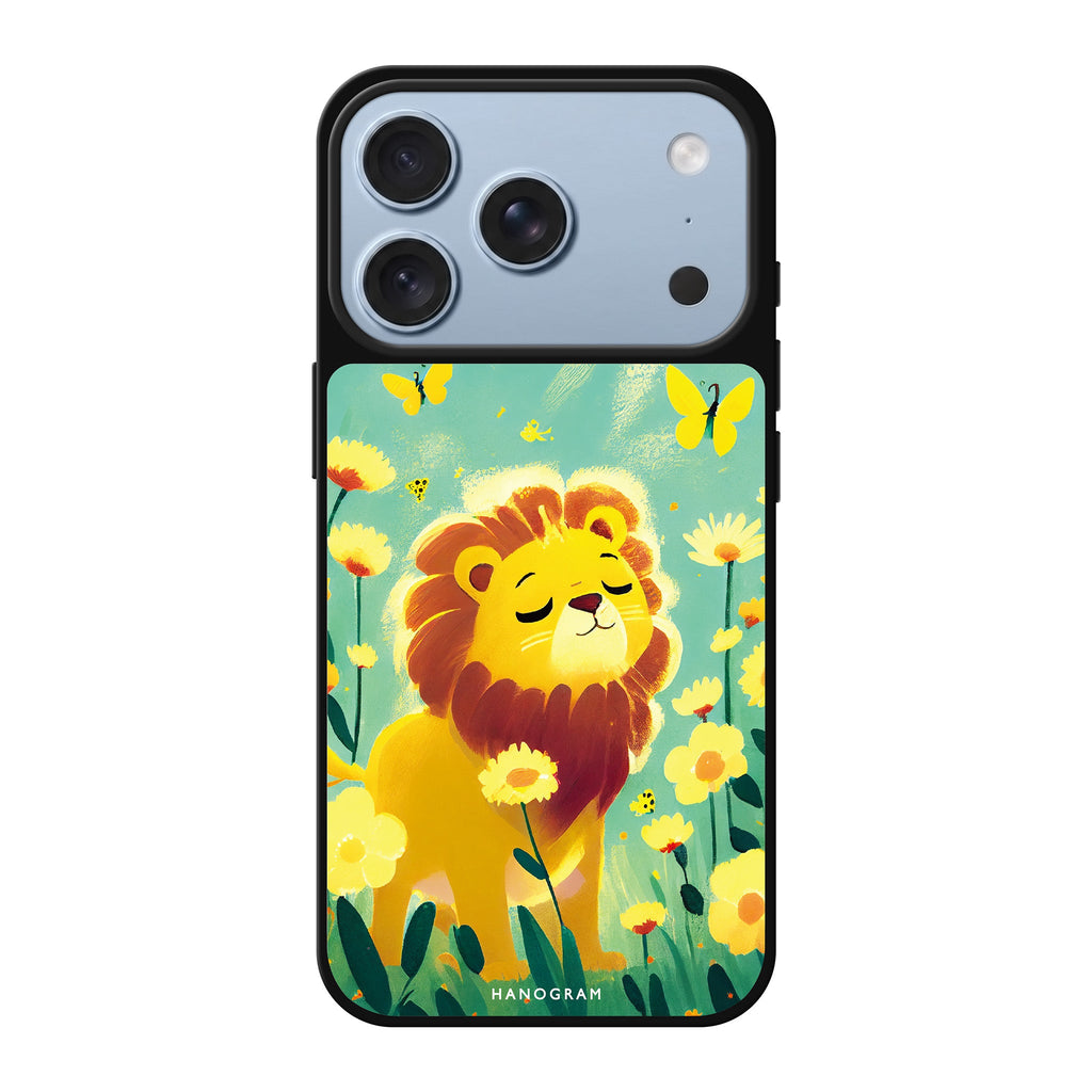 Lion in the garden spring floral nature iPhone 18 Pro Max mirror case