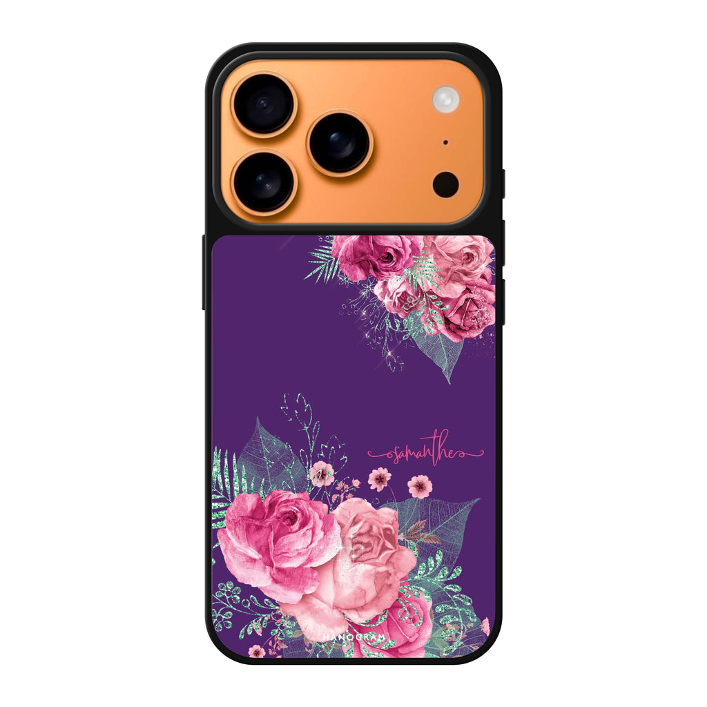 WildRose personalized name flower floral iPhone 17 Pro Max mirror case