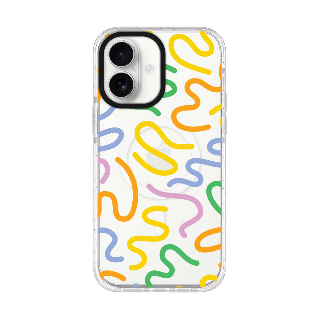 Abstract Doodles Style 1 iPhone 17 ultra clear MagSafe case, front product view