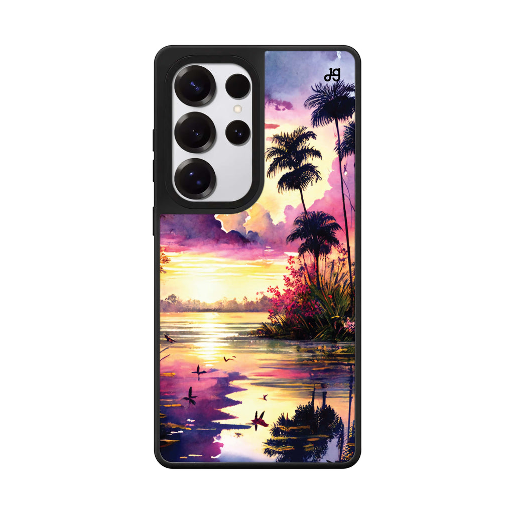 Tropical Rainforest Samsung Galaxy S25 S24 S23 Ultra mirror case, front view