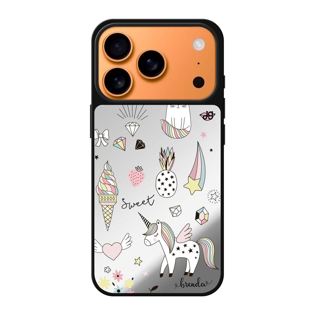 My lovely Cartoon personalized name cute iPhone 17 Pro Max mirror case