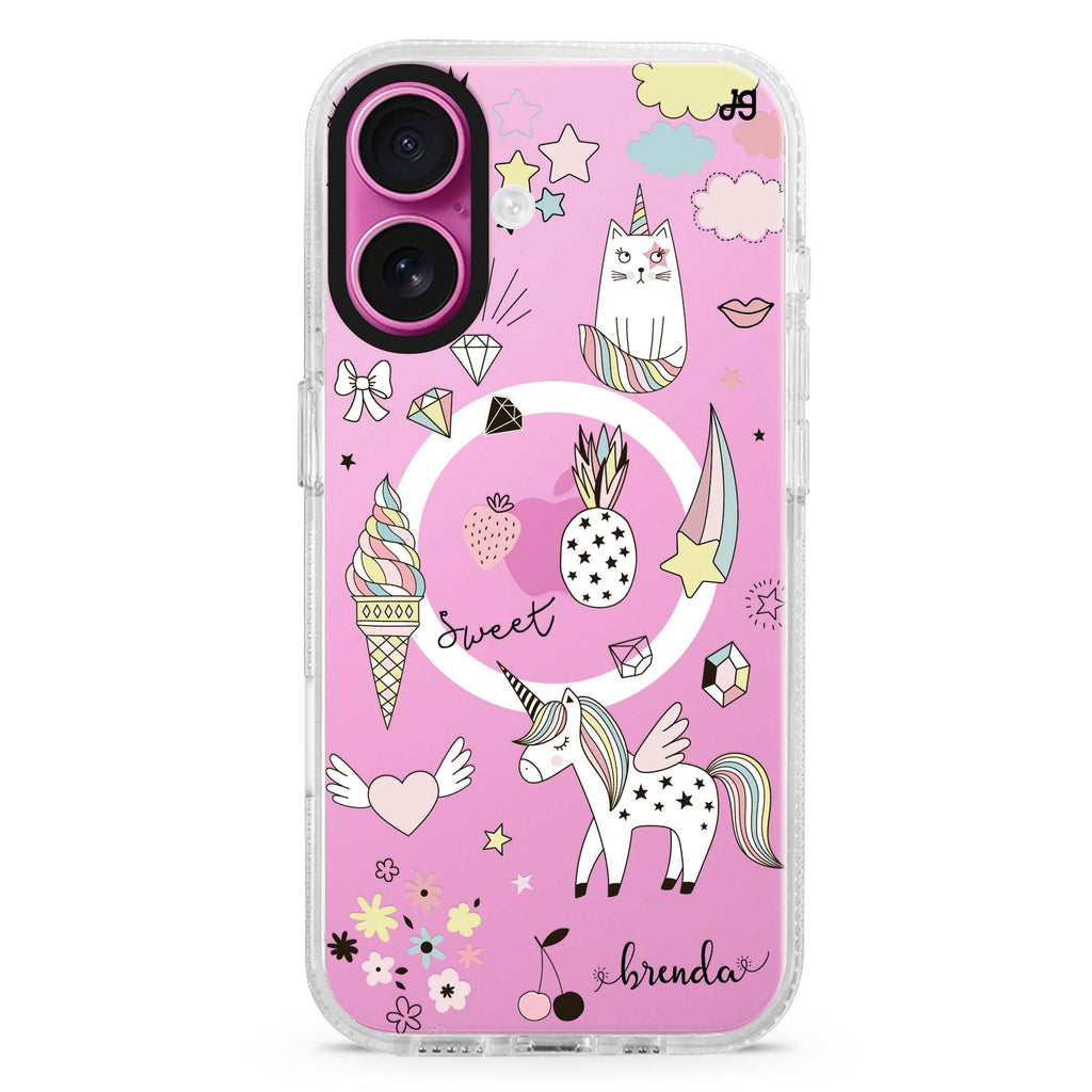 My lovely Cartoon MagSafe Compatible iPhone 16 Ultra Clear Case - Personalized and Stylish Protection