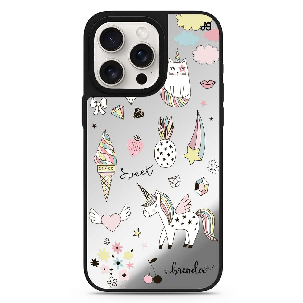 My Lovely Cartoon personalized name MagSafe mirror case for iPhone 16/15/14 Pro Max and Pro, main view