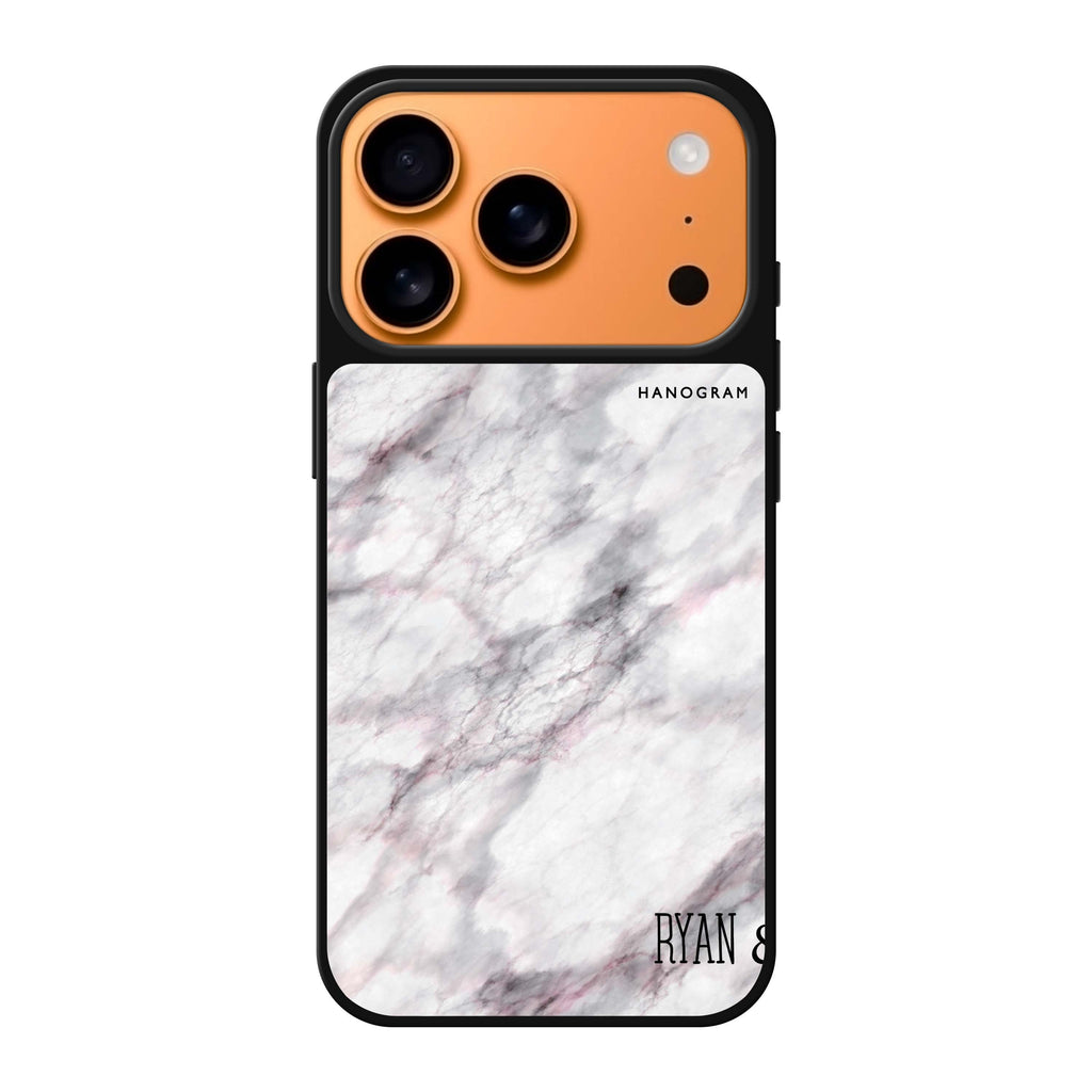 White Marble #2 personalized name white marble iPhone 17 Pro Max mirror case