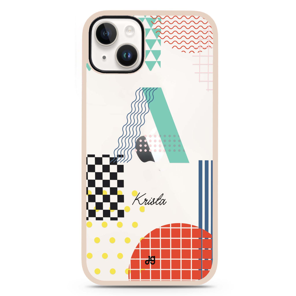 Memphis Monogram iPhone 15 Impact Guard Bumper Case