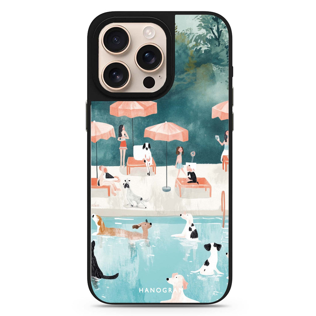 Paws By the Pool MagSafe compatible mirror case for iPhone 16/15/14 Pro Max and Pro, main view