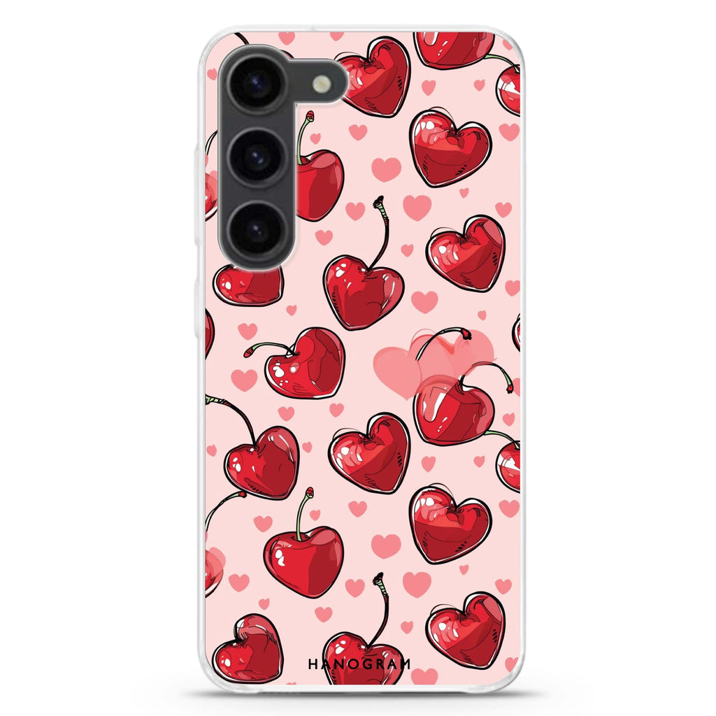 Cherry Amore Galaxy S22+ Ultra Clear Case