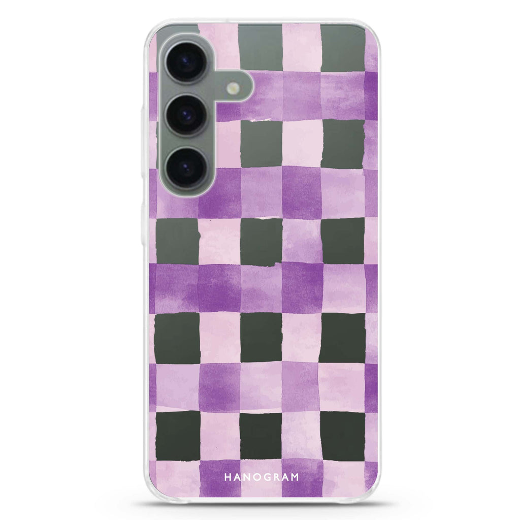 Lavender Checks Samsung Galaxy Ultra Clear Case