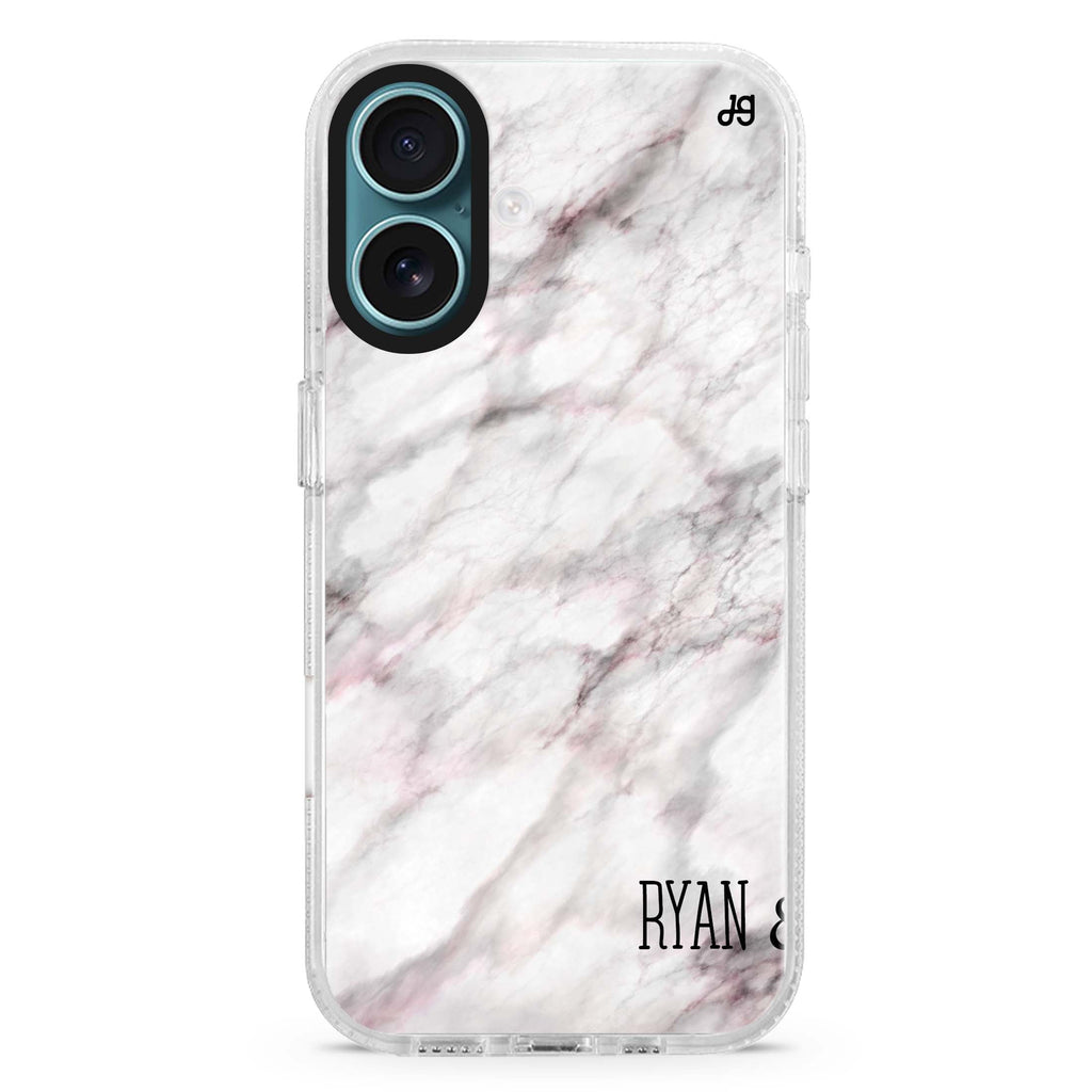 White Marble MagSafe Compatible iPhone 16 Ultra Clear Case - Personalized and Stylish Protection