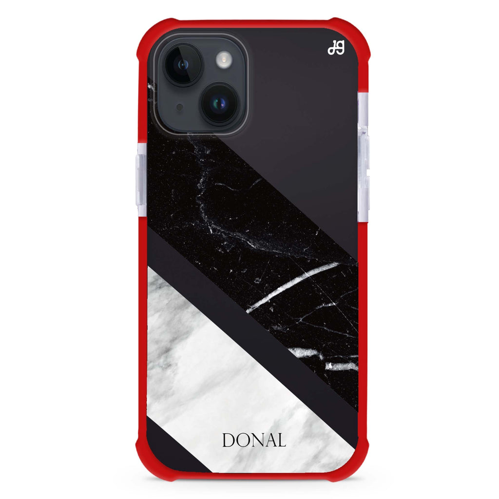 B & W Marble iPhone 15 Plus Ultra Shockproof Case