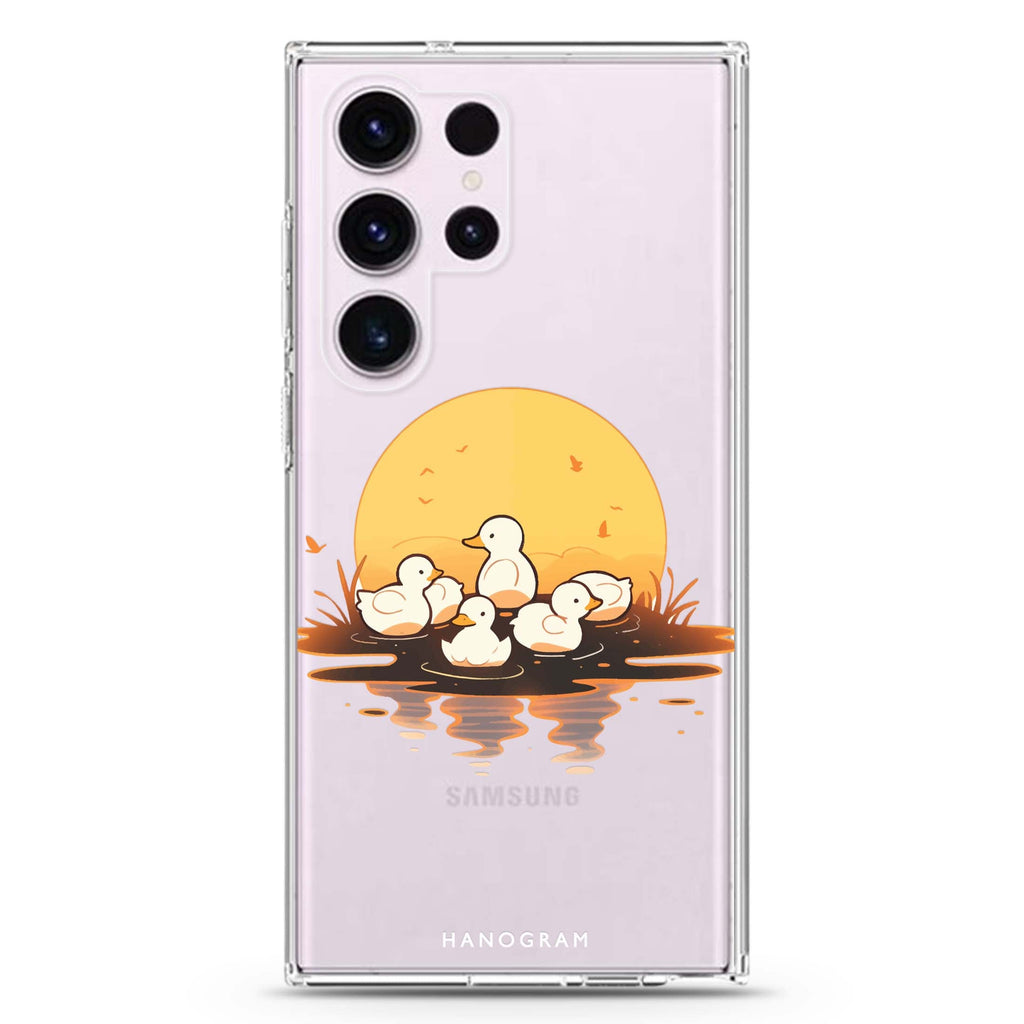 Dawn Duck Drift Samsung Galaxy S26/S25/S24/S23/S22 Ultra ultra clear case, transparent design, main view