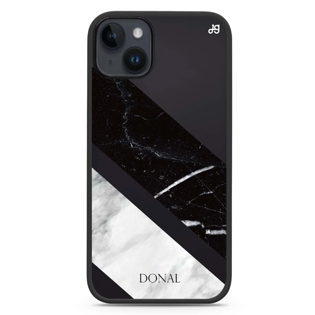 B & W Marble iPhone 15 Plus Impact Guard Bumper Case