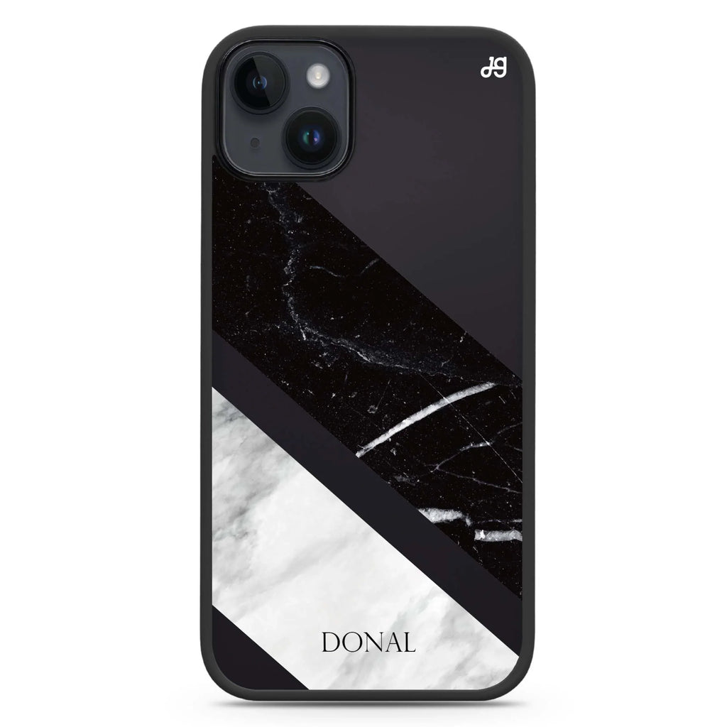 B & W Marble iPhone 15 Impact Guard Bumper Case