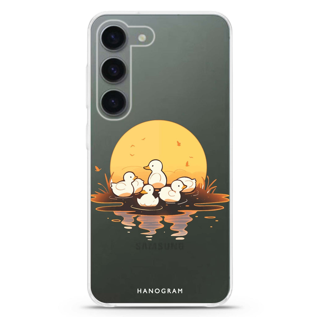 Dawn Duck Drift ultra-clear case for Samsung Galaxy S23/S22, front view