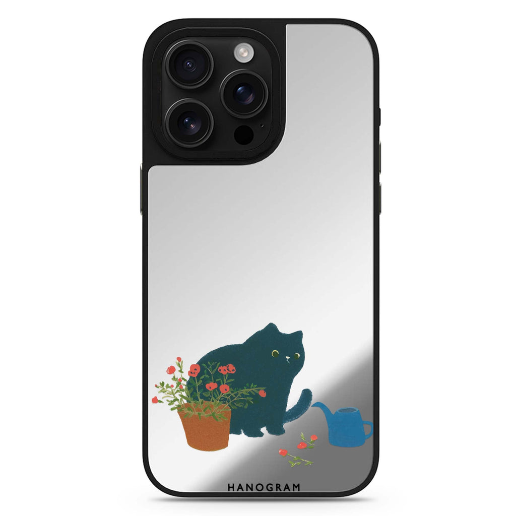 Bloom Keeper Cat MagSafe compatible mirror case for iPhone 16/15/14 Pro Max and Pro, main view
