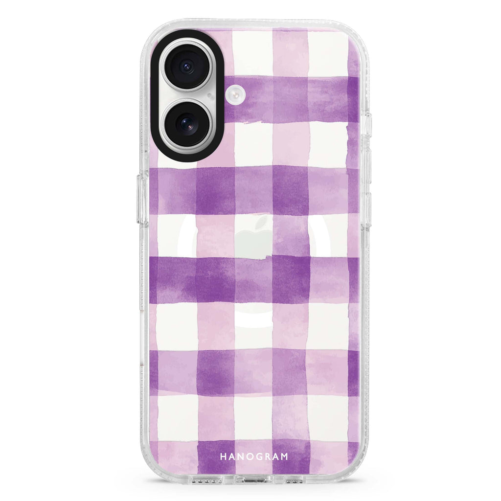 Lavender Checks MagSafe Compatible Ultra Clear Case