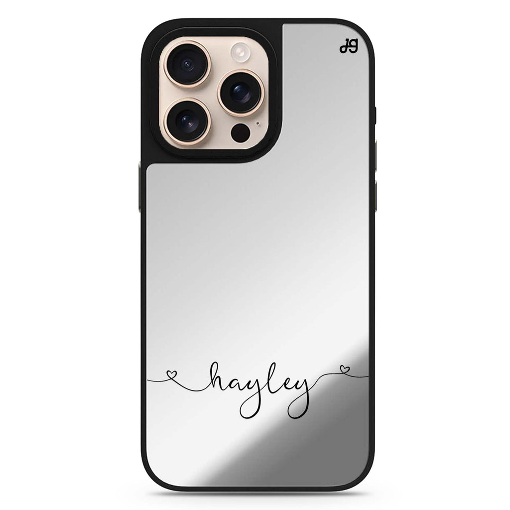 Loving Heart II personalized name romantic design iPhone 16/15/14 Pro Max & Pro mirror case