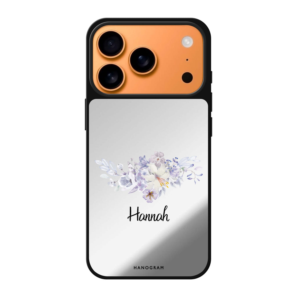 Serene Flowers & Me personalized name flower floral iPhone 17 Pro Max mirror case