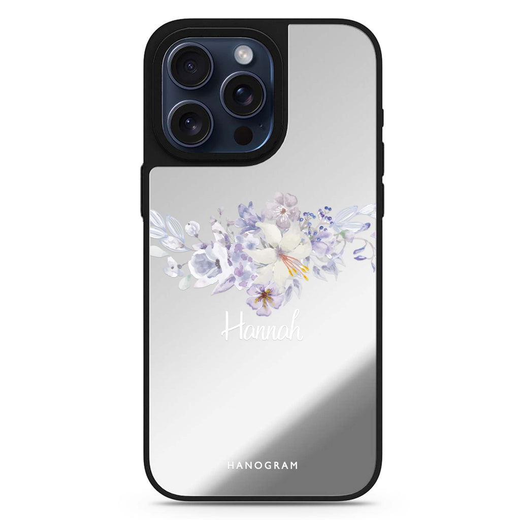 Serene Flowers & Me personalized name MagSafe mirror case for iPhone 16/15/14 Pro Max and Pro, main view