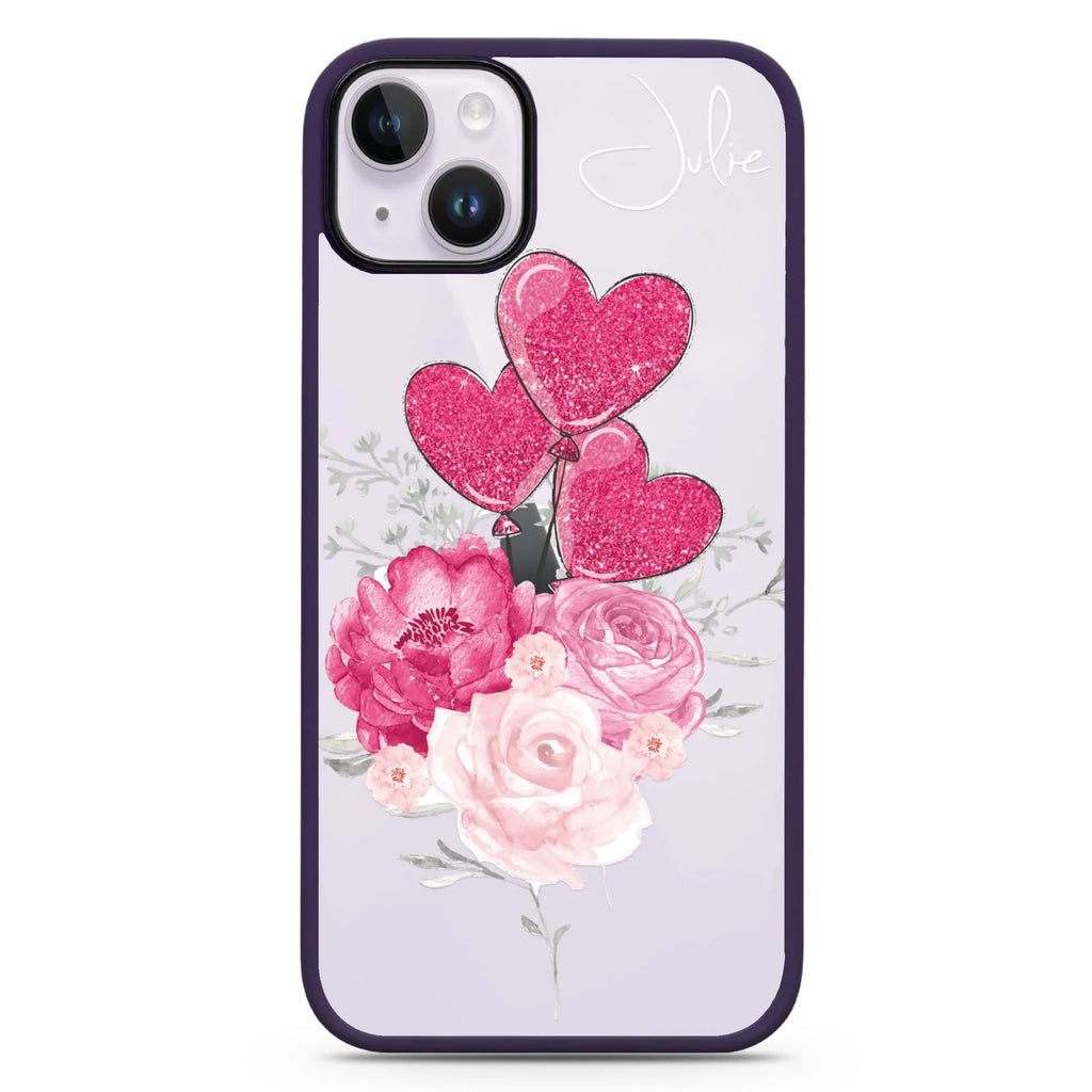 Sweet Heart With Rose iPhone 15 Impact Guard Bumper Case