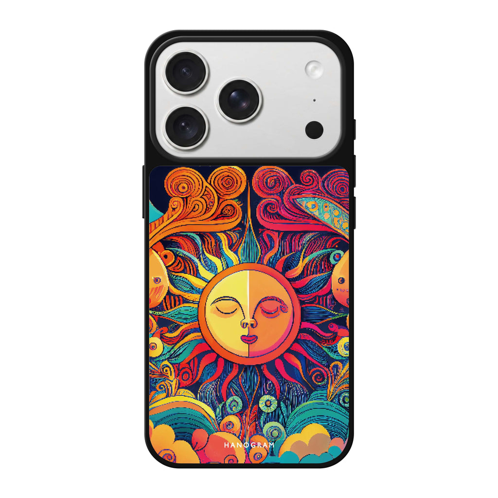 Magic Sun Face summer sun celestial nature iPhone 18 Pro Max mirror case