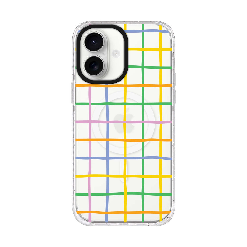 Abstract Doodles Pattern Style 1 iPhone 17 ultra clear MagSafe case, front product view