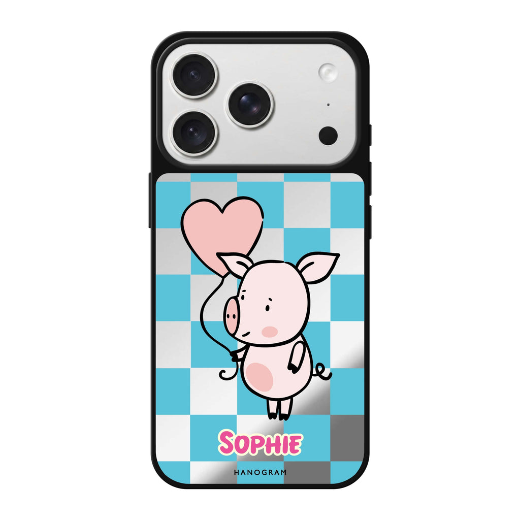 Sweet Pig personalized name pig animal iPhone 18 Pro Max mirror case