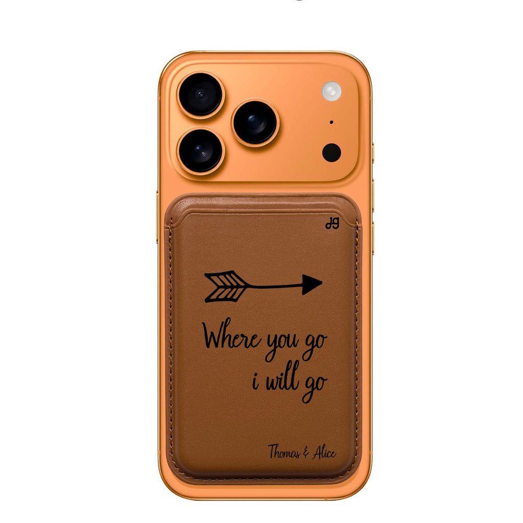 Always Be True Love with Passion I custom name MagSafe wallet for iPhone, personalized magnetic card holder, main view