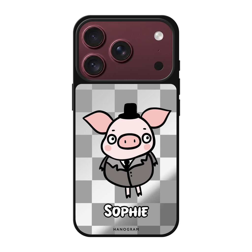 Handsome Pig personalized name pig animal iPhone 18 Pro Max mirror case