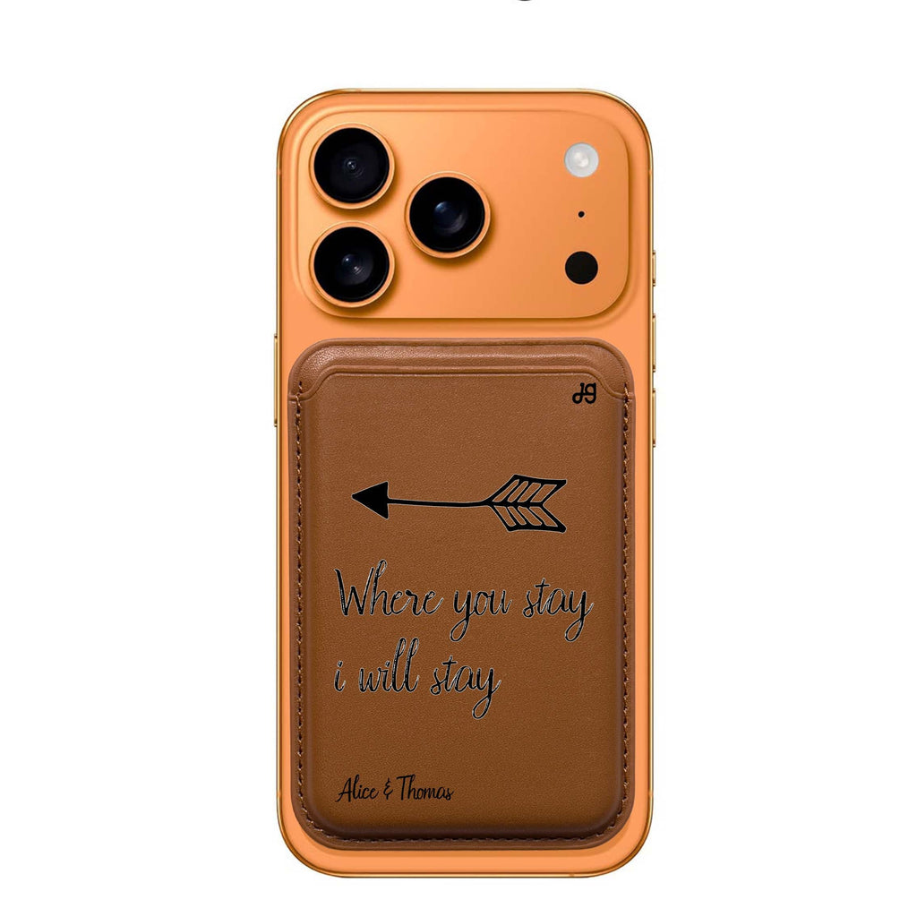 Always Be True Love with Passion II custom name MagSafe wallet for iPhone, personalized magnetic card holder, main view
