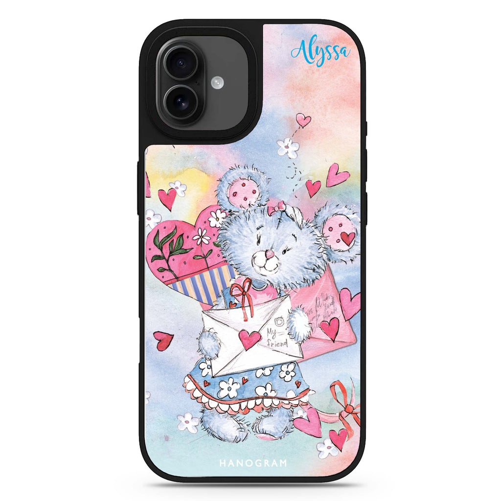 Sweet Bear design 2 personalized name animal design iPhone 17 mirror case