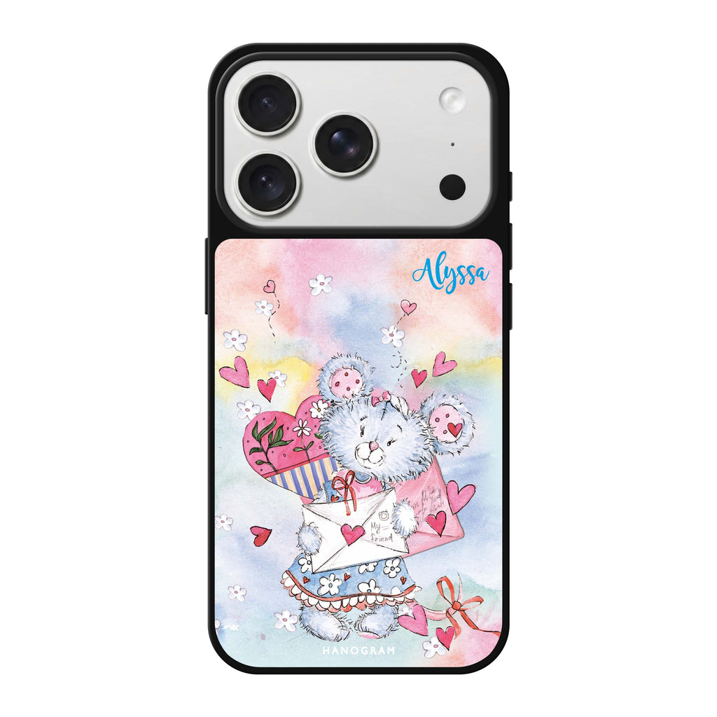Sweet Bear #2 personalized name bear animal iPhone 18 Pro Max mirror case