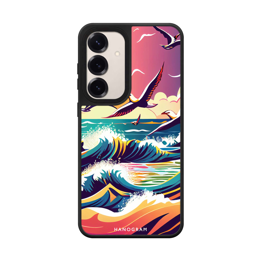 Waves Seagulls Samsung Galaxy mirror case front view