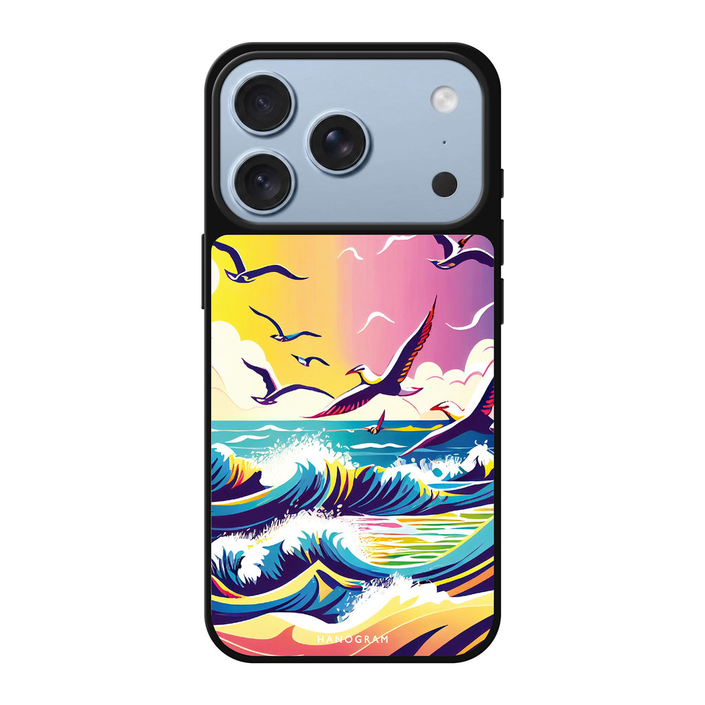 Waves & seagulls bird wave animal nature iPhone 18 Pro Max mirror case