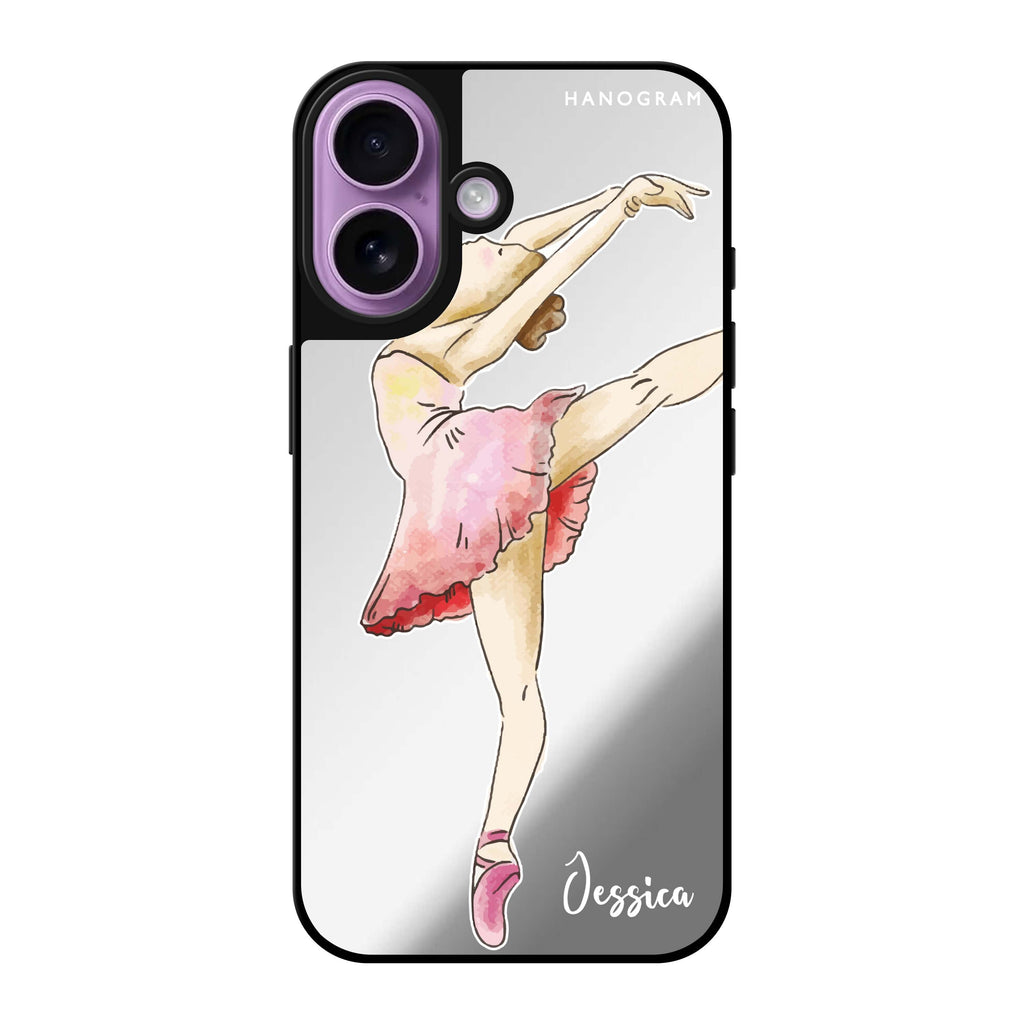 Reflective iPhone 16 Mirror Case –Ballet Girl Design