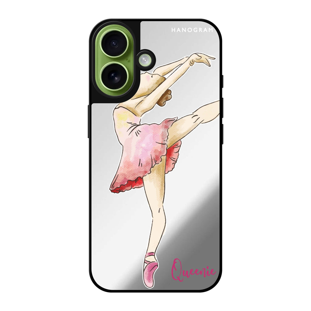Reflective iPhone 16 Mirror Case –Ballet Girl Design
