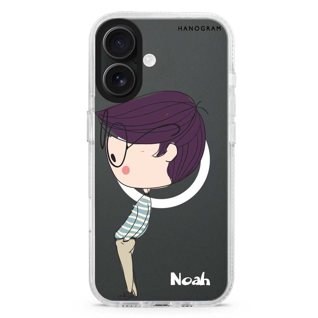Boy kissing MagSafe Compatible iPhone 16 Ultra Clear Case - Personalized and Stylish Protection