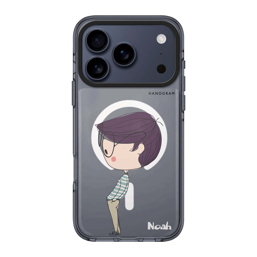 Boy kissing personalized name romantic Valentine iPhone 17 Pro Max ultra clear case