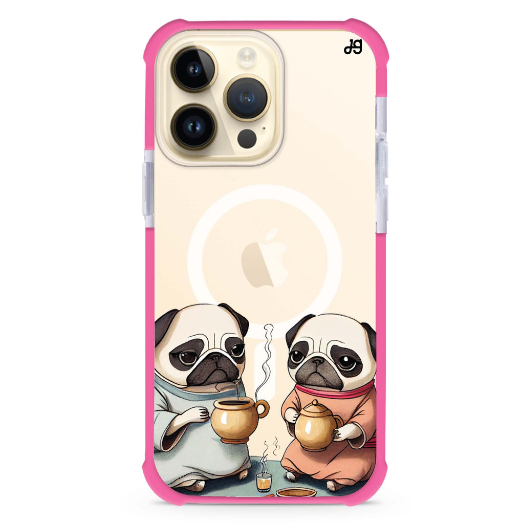 Pug Tea Time iPhone 15 Pro MagSafe Compatible Ultra Shockproof Case