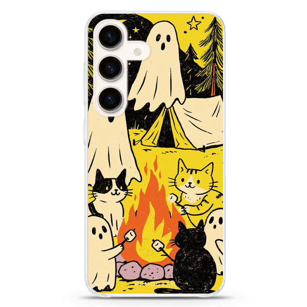 Campfire with the Ghosts Samsung Galaxy Ultra Clear Case — front view